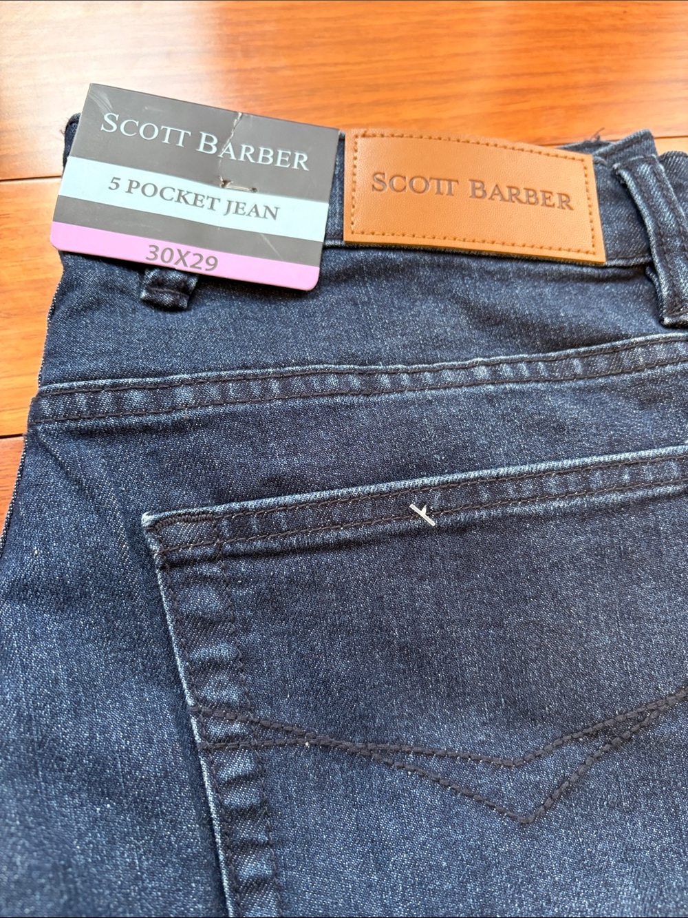 Scott Barber Men's Straight Fit Dark Indigo Jeans